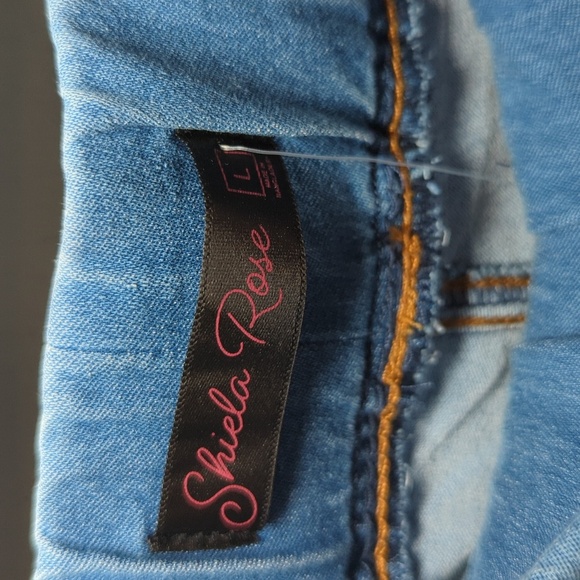 NEW Shiela Rose Distressed Jeggings via Nadine West Stretch Elastic Waist Size L - Picture 2 of 5